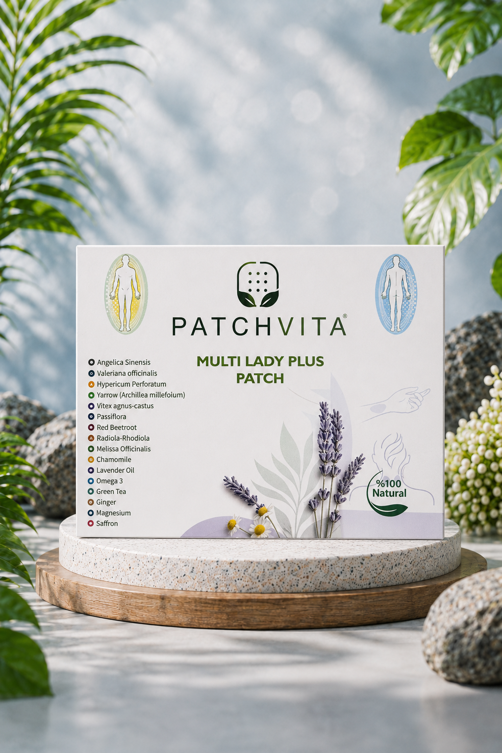 multi lady plus patch – patchvita transdermal kadınlar için günlük denge desteği bandı
