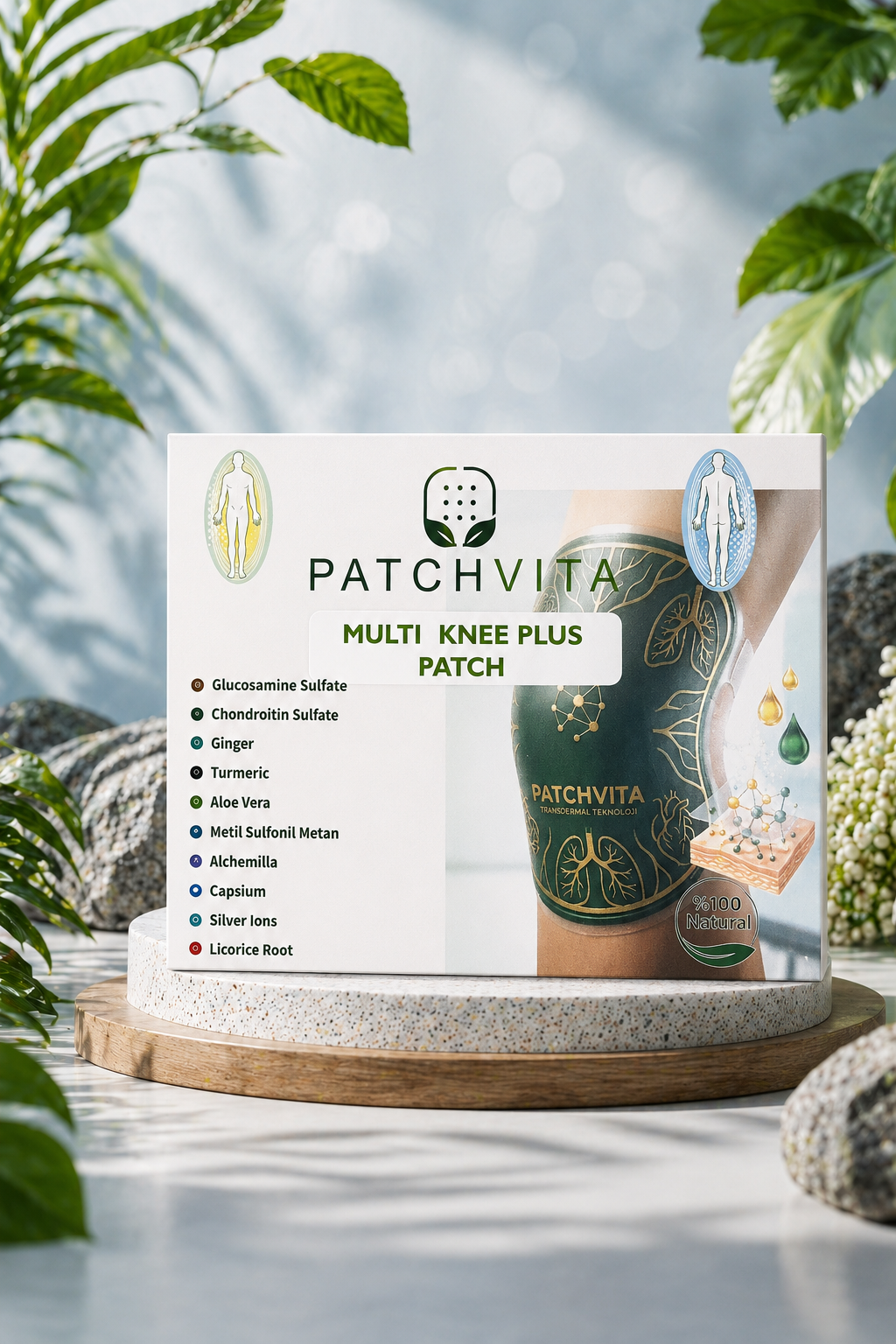 multi knee plus patch – patchvita transdermal diz ve eklem desteği bandı